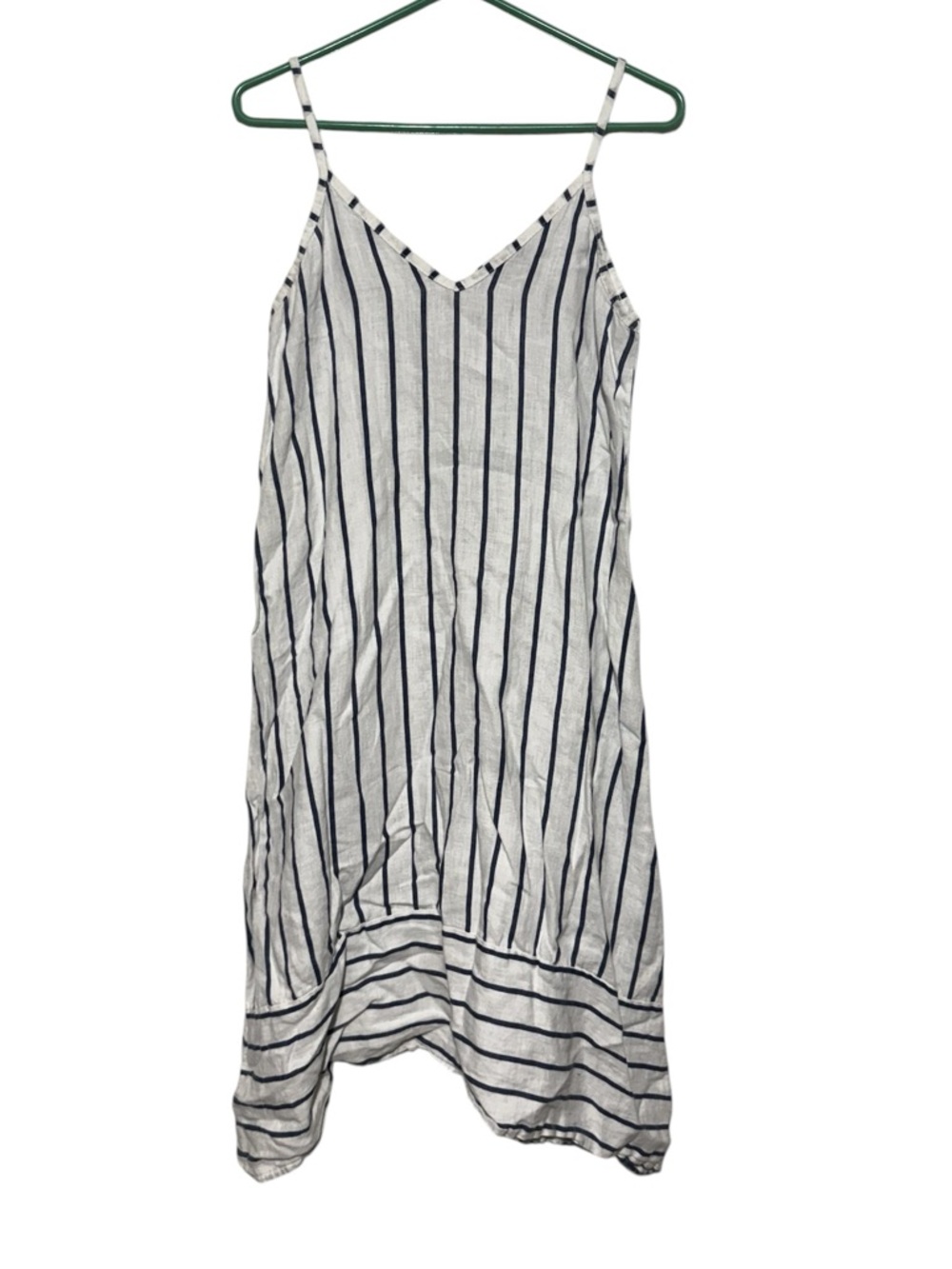 Terzo Millennio 100% Linen Striped Tank Dress Size S Old Money Vacation Preppy